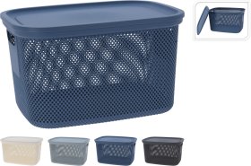 Daiktadėžė, su dangčiu, 18 l, 4 skirtingos sp.