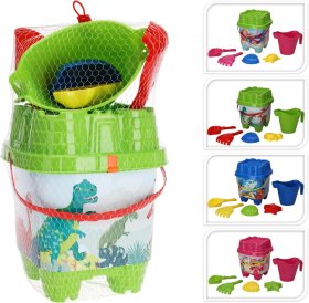 Smėlio žaislų rinkinys, matmenys 20x20x38cm, 7vnt, įvairių spalvų