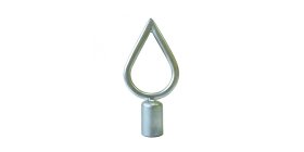 Vėliavos koto antgalis, 20 x 10 cm, sidabrinės sp.