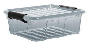 Daiktadėžė PLAST TEAM Home Box, su dangčiu, pilkos sp., 20,5 x 7,2 x 17 cm, 1,5 l