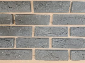 Fasadinės plytelės HANDMADE, 205 x 63 x 17 mm, 50 vnt./dėž. ,pilkos spalvos, Lietuva. Išeiga vnt./m2 prie 12 mm siūlės 65 vnt.