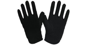 Pirštinės HERVIN PROTECTION, (10)XL dydis, juoda spalva, medvilninės, padengtos PVC taškeliais iš vienos pusės, CE, 722-PVC