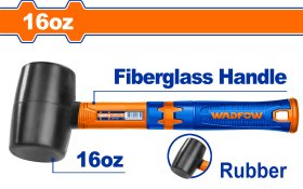 Guminis plaktukas WADFOW, stiklo pluošto rankena, 0,45 kg, spl. juoda, WHM7302