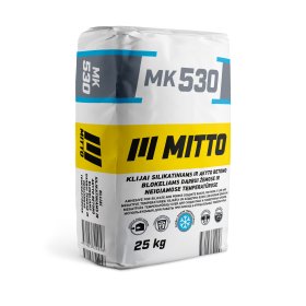 Klijai akyto betono ir silikatiniams blokeliams MITTO MK530, M10, darbui žemose ir neigiamose temp., 25 kg
