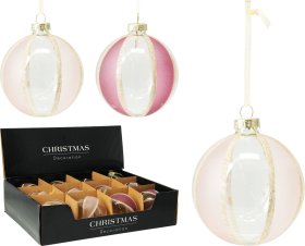 Eglutės žaisliukas, stiklas, 2 skirtingos sp., skersmuo 8 cm