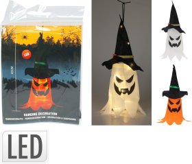 Helovyno pakabinama dekoracija, LED vaiduoklis, 2 skirtingi dizainai