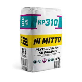 Klijai plytelėms elastingi MITTO KP310, C2 TE, vidaus ir išorės darbams, 25 kg