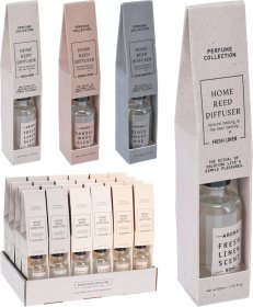 Namų kvapas, su lazdelėmis, 3 skirtingos spalvos, kvapai: sandalmedis/gaivus linas/juodoji gyvatė