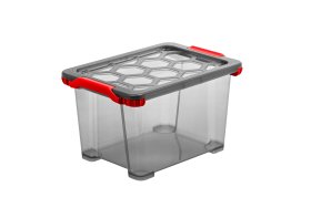 Daiktadėžė ROTHO Evo Total, su dangčiu, skaidrios pilkos sp., 15 l