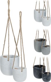 Lauko vazonas, pakabinamas, juodos sp., 16 x 16 x 15 cm.