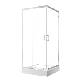 Dušo kabina HARMONY Ethereal Square Har-0031, 80 x 80 x 201 cm, kvadratinė, skaidrus stiklas 5 mm, su žemu padėklu, sifonu