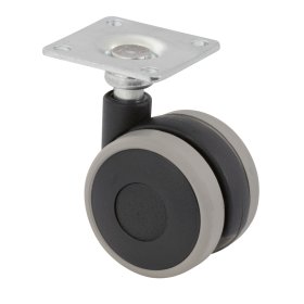 Dvigubas ratukas WALTECO, d-40 mm, su plokštele, apkrova 25 kg