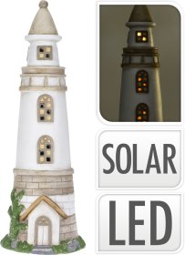 Sodo dekoracija ŠVYTURYS, šviečiančia viršūne, pilkos sp., su baterija, pakraunamas, 25 x 24,5 x 71,5 cm.