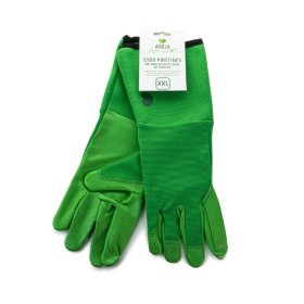 Sodo pirštinės ASEJA ASP002, natūralios avies odos su tekstile, žalios sp., XXL dydis