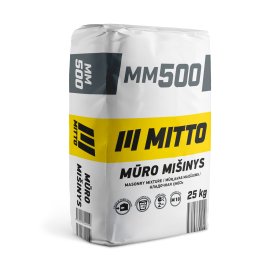 Mūro mišinys MITTO MM500, rankinis, M10, 25 kg