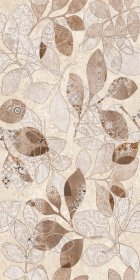 Dekoratyvinės keraminės plytelės KAI EDEN LEAVES LIGHT BEIGE 3422, 1,625 m2/dėž., 25 x 50 cm, spl. smėlio, ruda