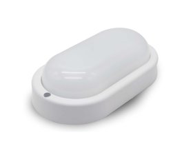 Specialiųjų patalpų LED šviestuvas ORRO BL185EP04-M, 12W, 840 lm, IP54, su mikrobangų judesio davikliu, virštinkinis, baltos sp., ovalo formos, A171500008