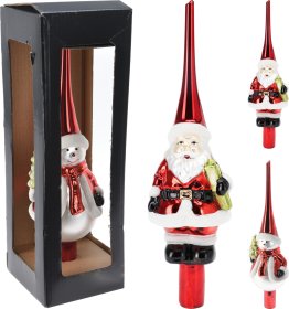 Kalėdų eglutės viršūnė, sniego senio arba kalėdų senio formos, sidabro sp., 78 x 78 x 285 mm