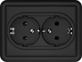 Kištukinis lizdas VILMA ST150, su įž., 2 vietų, juoda matinė sp., RP16-021