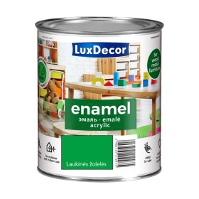Universalus akrilinis emalis LUXDECOR, 0,75 l, laukinių žolelių spalvos, blizgus, vandens pagrindu