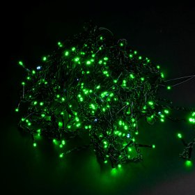 Šviečianti girlianda-varveklis SUNLUX V20, 450 LED su plonu laidu, 20 m., žalia spalva, IP44, tinka naudoti lauke, 20M-450-6