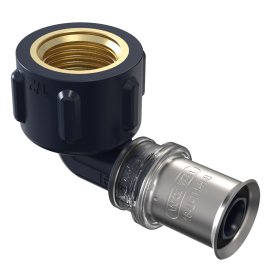 Presuojama alkūnė WAVIN Tigris K5, 16 x 1/2" mm x 90°, vid. sriegis, 3079782