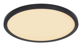 Lubinis LED šviestuvas GLOBO Sapana, paviršinis, 24W, 230V, 2600 lm, 3000K, IP44, 3 lygiai (100-50-10%), foninis apšvietimas, juodas, 420 x 25 mm, 41562-24B.