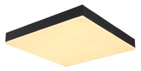 Lubinis LED šviestuvas GLOBO Doro, 18W, 230V, 2300 lm, 3000K, juodas matinis plastikas, akrilinis opalas, kvadratinis, 300 x 300 x 65 mm, 41594D1