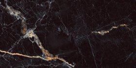 Akmens masės sienų plytelės FOUR TILE Czar Black, 60 x 120 cm, 1,440 m2/dėž., rektifikuotos, poliruotos, paviršius ypač blizgus HG, glazūruotos, juoda sp.