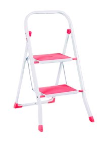 Dviejų pakopų kopėtėlės EUROGOLD, metalinės, rausva sp., maks. svoris 150 kg, 470 mm, 2122R-PINK