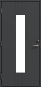 Lauko durys su medine stakta VALGE Nova, kairinės, spalva tamsiai pilka, matmenys 2080 x 980 x 92 mm, A140270086