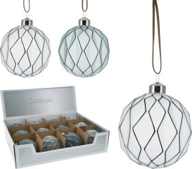 Eglutės žaisliukas Geometric, stiklinis, 2 skirtingų dizainų, 1 vnt., 80 mm