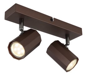 Kryptinis šviestuvas GLOBO James, GU10, 2 x 25W, 230V, matinės bronzos spalvos, 260 x 60 x 145 mm