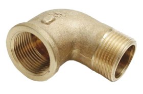 Žalvarinė alkūnė, 90°, 1/2'', vidinis/išorinis sriegis, 241292