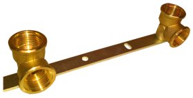 Montažinė plokštelė, žalvarinė, 1/2x1/2'', vidus/vidus, 15 cm, 241520