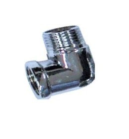 Chromuota alkūnė REMER, 90°, 1/2'', vidinis/išorinis sriegis, 20500