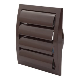 Ventiliacinės grotelės EUROPLAST ND12ZB, d125/190 x 190, plastikinės, su žaliuze, rudos spalvos