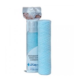 Vandens filtro kasetė ATLAS Microban, 10'', 10 mikronų SANFA10, mechaninio valymo, polipropileno siūlų, su antimikrobine apsauga