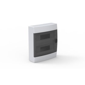 Automatinių jungiklių skydelis HOROZ, 24 modulių, IP40, su skaidriomis durelėmis, baltos sp., paviršinis