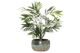 Keraminis lauko vazonas 4Living Novara, žalios sp., 36 x 36 x 21 cm.