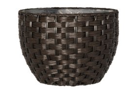 Lauko vazonas 4Living Chocolate, pintas, tamsiai rudos sp., 31 x 31 x 23 cm.