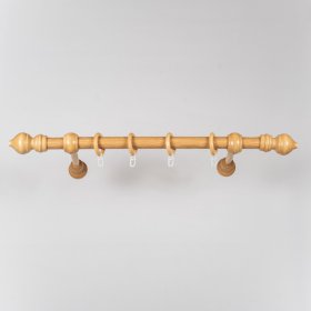 Sieninis karnizas HESORA Su Mediniais Galais, Skersmuo 28 mm, ilgis 2,0 m, šviesaus ąžuolo spalvos