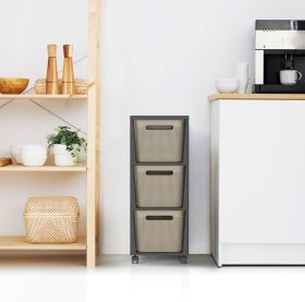 Komoda ROTHO Brisen, 3 stalčių, daiktadėžės 16 l, kapučino sp.