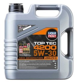 Variklinė alyva LIQUI MOLY Top Tec 4200 5W30, sintetinė, benzininiams ir dyzeliniams varikliams, 4L
