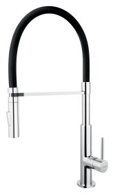 Plautuvės maišytuvas FERRO Viva, lanksčiu snapu, juodas, BVV4B