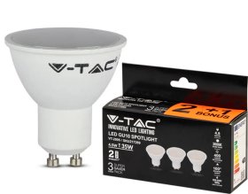 LED lempa V-TAC, 4.5W (=35W), GU10, 3000K, 110°, 400lm, 3vnt