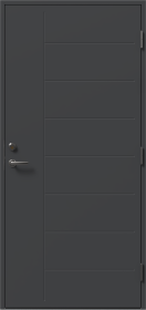 Lauko durys su medine stakta VALGE Elegante, dešininės, spalva tamsiai pilka, matmenys 2080 x 880 x 92 mm, A140170090