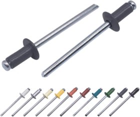 Aliumininės kniedės, 3,2 x 8 mm, RAL7024, 50 vnt., grafito pilka