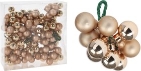 Eglutės žaisliukų rinkinys, 12vnt., aukso sp., skersmuo 2 cm