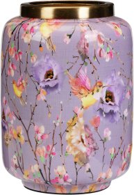 Vaza, 15 x 30 cm, gėlių dizainų, rožinės sp.